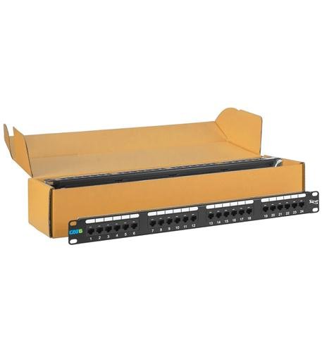 PATCH PANEL, CAT 6, 24-PORT, 1 RMS, 6 PK