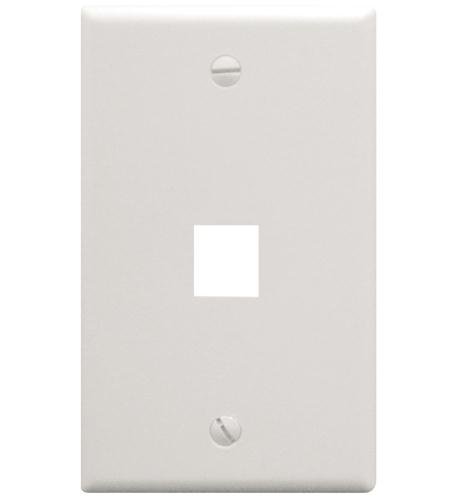 FACEPLATE, FLAT, 1-GANG, 1-PORT, WHITE