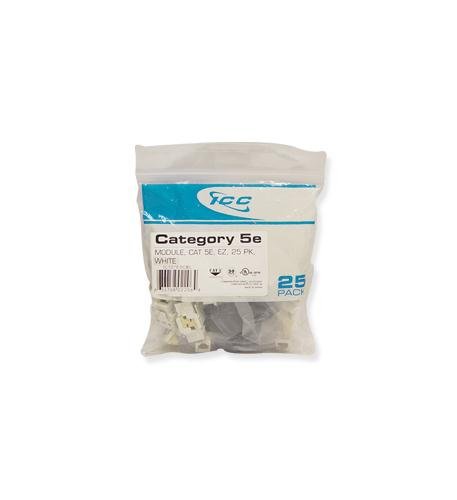 MODULE, CAT 5e, EZ, 25 PK, WHITE