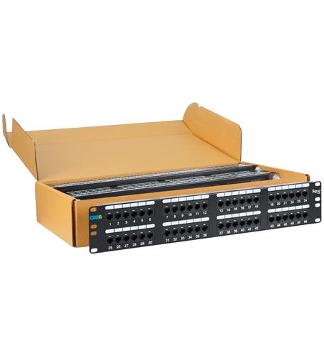 PATCH PANEL, CAT 6, 48-PORT, 2 RMS, 6 PK