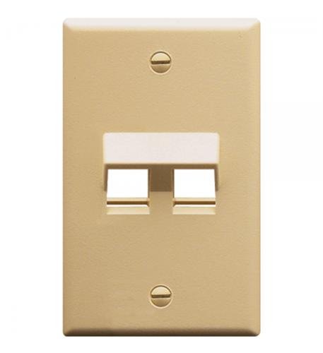 FACEPLATE, ANGLED, 1-GANG, 2-PORT, IVORY