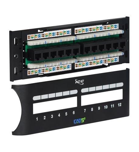 PATCH PANEL, CAT 5e FRONT, 12 PORT