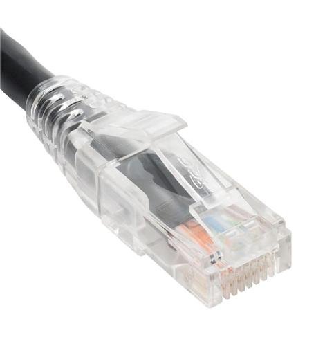 PATCH CORD, CAT6, CLEAR BOOT, 14' BLACK