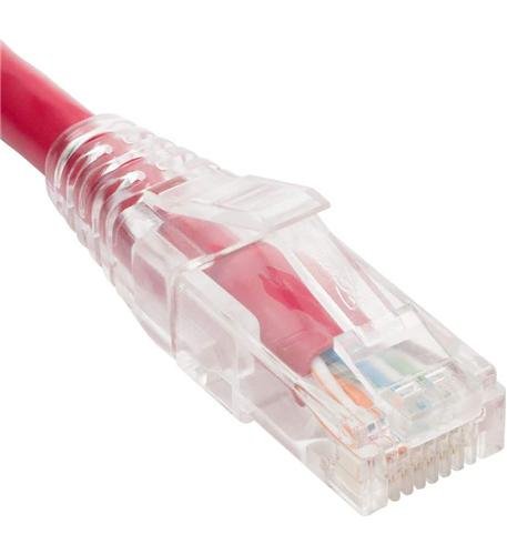 PATCH CORD CAT6 CLEAR BOOT 14' RED