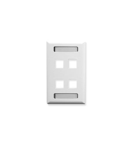 FACEPLATE, ID, 1-GANG, 4-PORT, WHITE