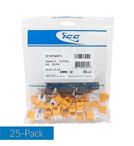 MODULE, CAT6A, HD, 25PK, YELLOW