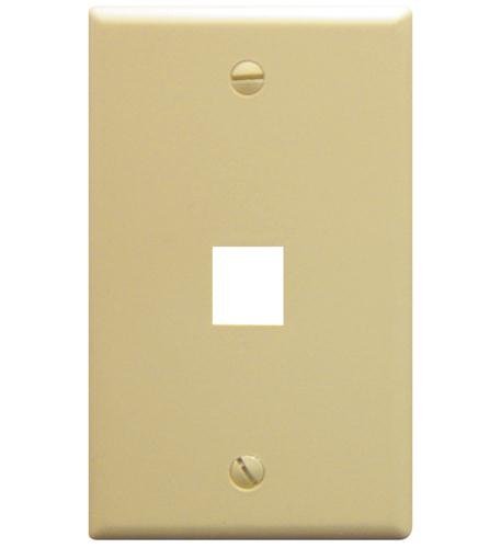 FACEPLATE, FLAT, 1-GANG, 1-PORT, IVORY