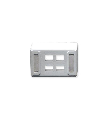 FACEPLATE, FURNITURE, UNIV, 4-PORT WHITE