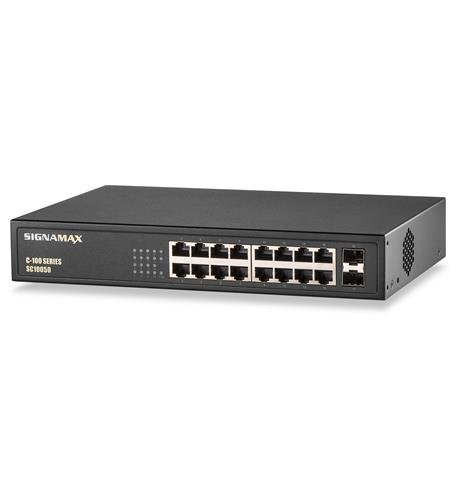 C-100 16 Port Gb PoEplus Switch 2 SFP