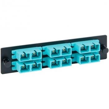 Adapter Panel, 6 Duplex SC, 12F, Aqua MM