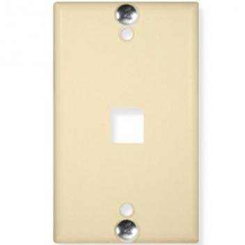 WALL PLATE, PHONE, FLUSH, 1-PORT, IVORY