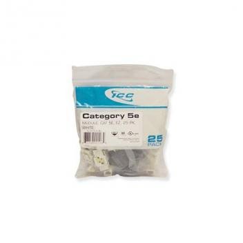 MODULE, CAT 5e, EZ, 25 PK, WHITE