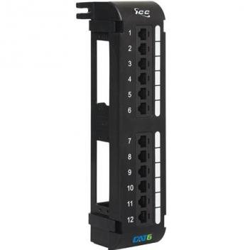 PATCH PANEL, VERTICAL, CAT 6, 12-PORT