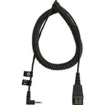 Jabra 2M Coiled Cord with 2.5MM Plug GN QD to 2.5MM Plug