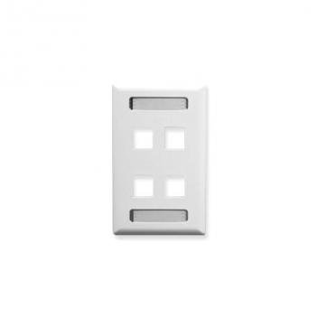 FACEPLATE, ID, 1-GANG, 4-PORT, WHITE