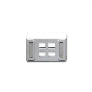 FACEPLATE, FURNITURE, UNIV, 4-PORT WHITE