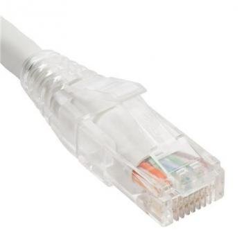 PATCH CORD CAT5e CLEAR BOOT 1' WHITE