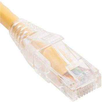 PATCH CORD CAT6 CLEAR BOOT 7' YELLOW